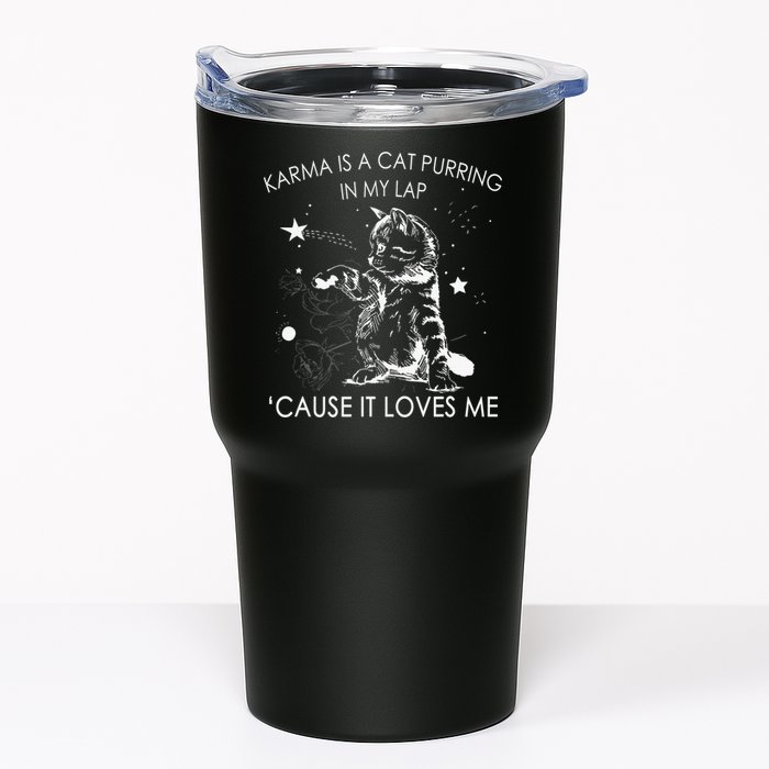 Karma Is A Cat Purring In My Lap Cause It Loves Me Cat Lover Tumbler