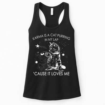 Karma Is A Cat Purring In My Lap Cause It Loves Me Cat Lover Womens Tank Top