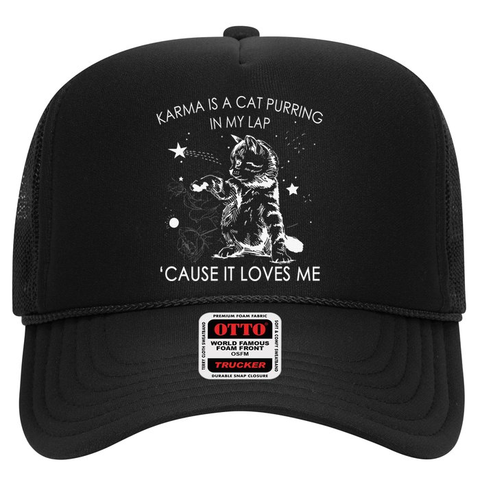 Karma Is A Cat Purring In My Lap Cause It Loves Me Cat Lover Hat