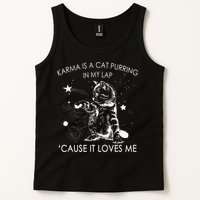 Karma Is A Cat Purring In My Lap Cause It Loves Me Cat Lover Tank Top