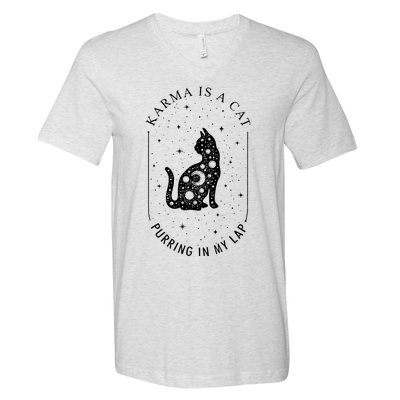 Karma Is A Cat Purring In My Lap V-Neck T-Shirt