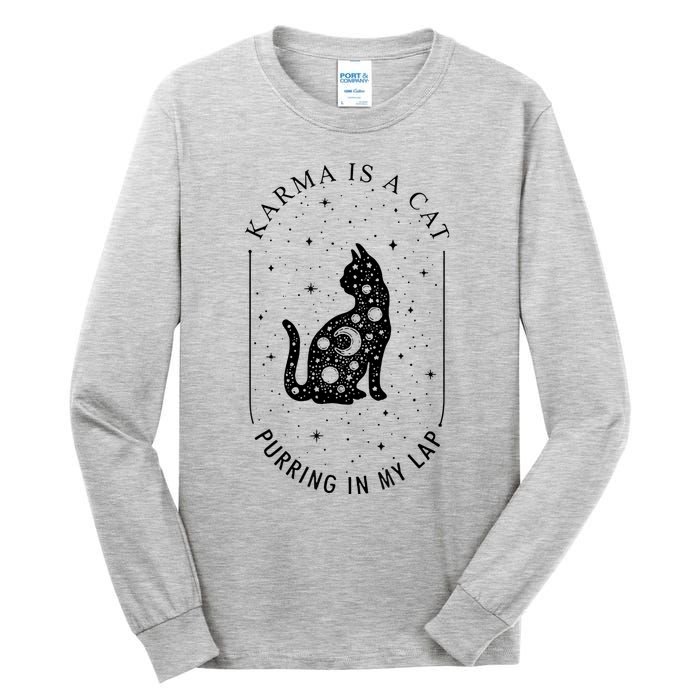 Karma Is A Cat Purring In My Lap Tall Long Sleeve T-Shirt