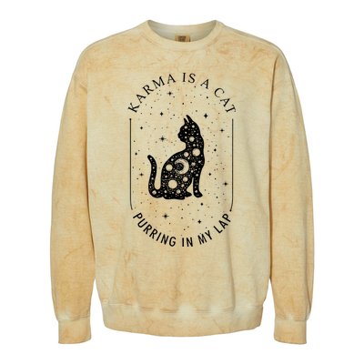 Karma Is A Cat Purring In My Lap Colorblast Crewneck Sweatshirt