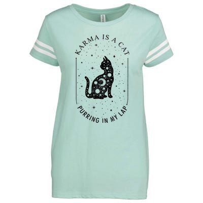 Karma Is A Cat Purring In My Lap Enza Ladies Jersey Football T-Shirt