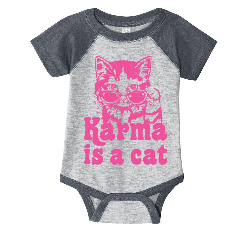 Karma Is A Cat Funny Karma Infant Baby Jersey Bodysuit