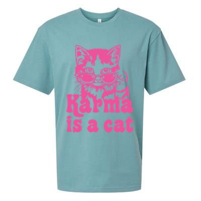 Karma Is A Cat Funny Karma Sueded Cloud Jersey T-Shirt
