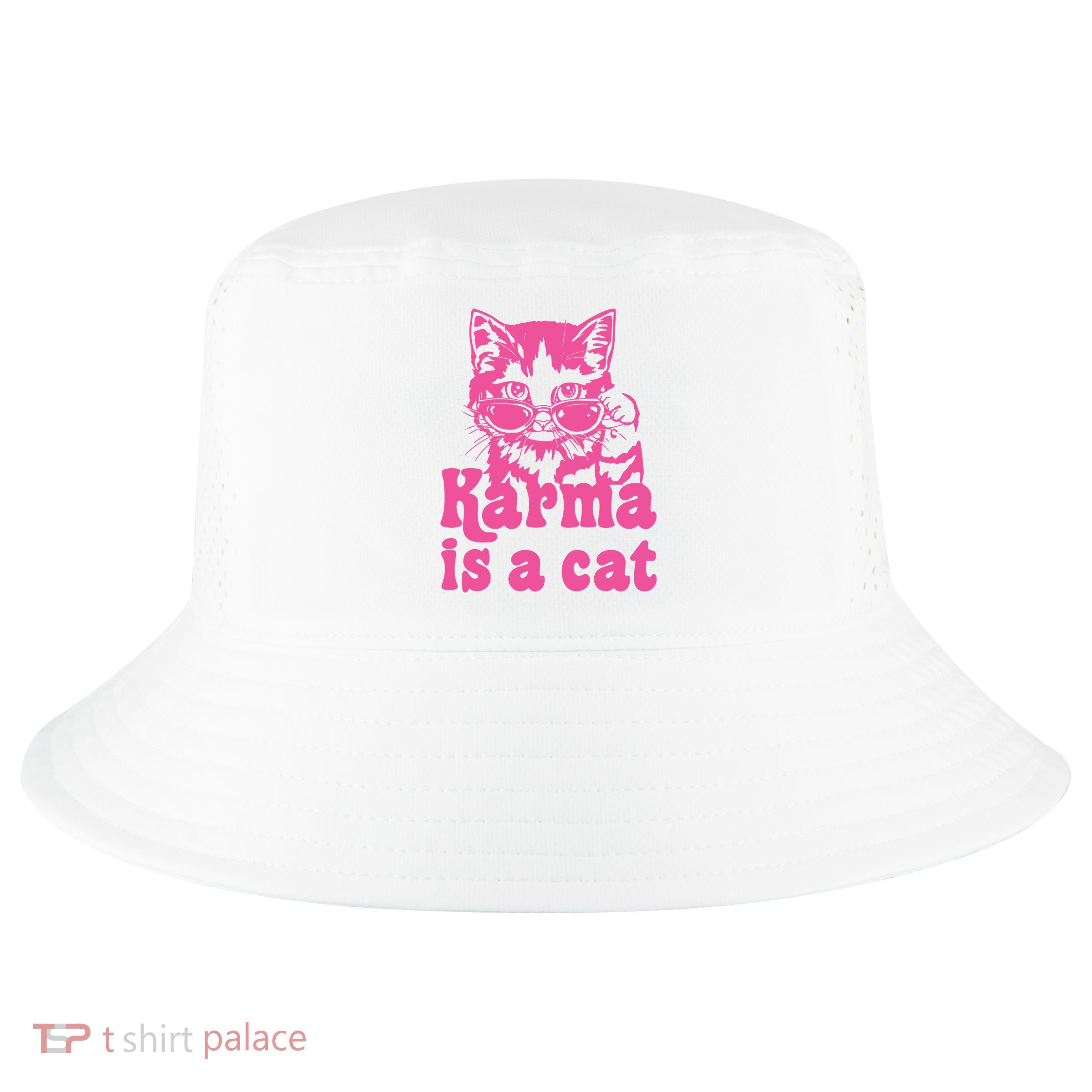 Karma Is A Cat Funny Karma Cool Comfort Performance Bucket Hat
