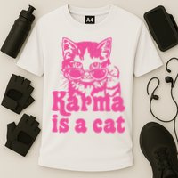 Karma Is A Cat Funny Karma Cooling Performance Crew T-Shirt
