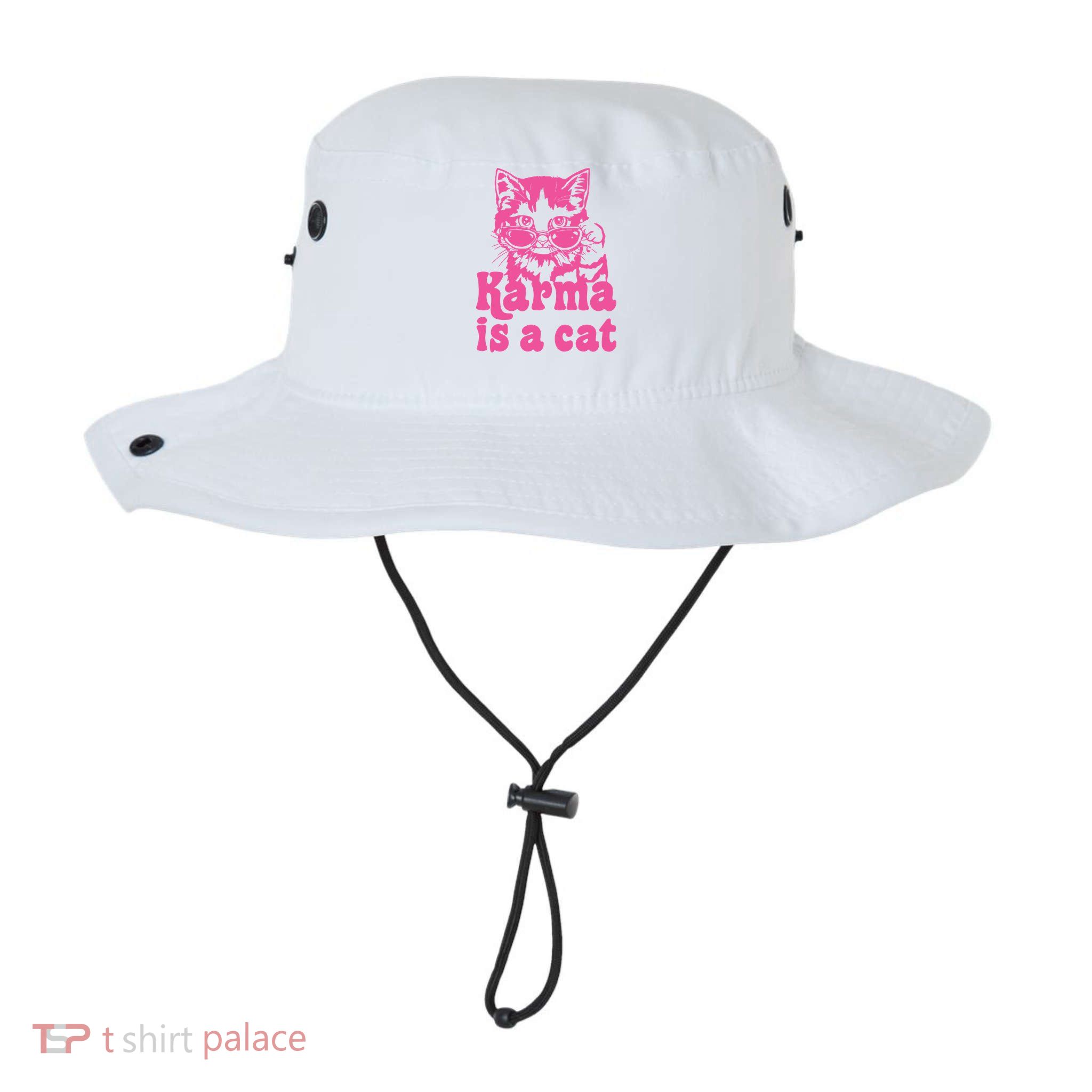 Karma Is A Cat Funny Karma Bucket Hat