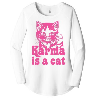 Karma Is A Cat Funny Karma Women's Perfect Tri Tunic Long Sleeve Shirt