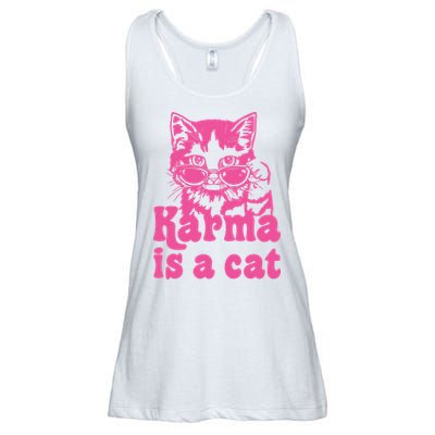Karma Is A Cat Funny Karma Ladies Essential Flowy Tank