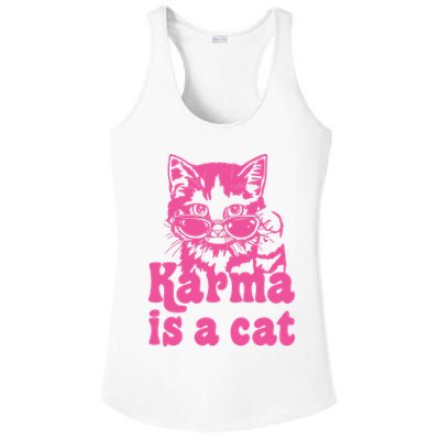 Karma Is A Cat Funny Karma Ladies PosiCharge Competitor Racerback Tank