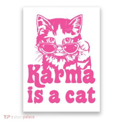 Karma Is A Cat Funny Karma Poster