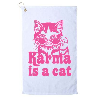 Karma Is A Cat Funny Karma Golf Towel