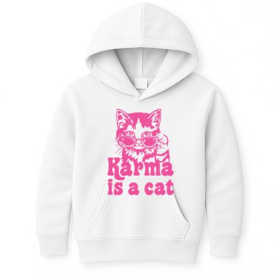 Karma Is A Cat Funny Karma Kids Hoodie