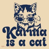 Karma Is A Cat Drawstring Bag