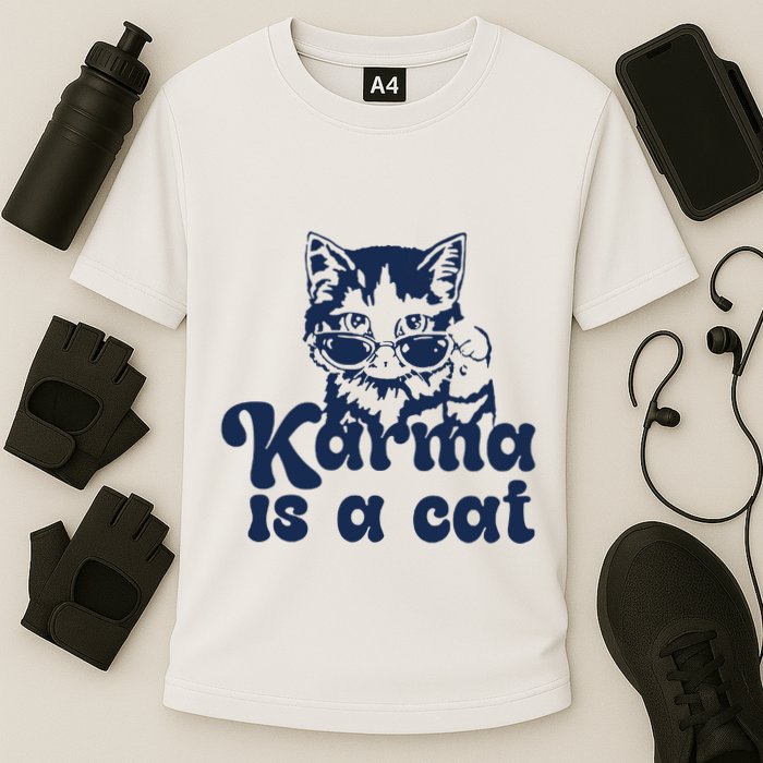 Karma Is A Cat Cooling Performance Crew T-Shirt