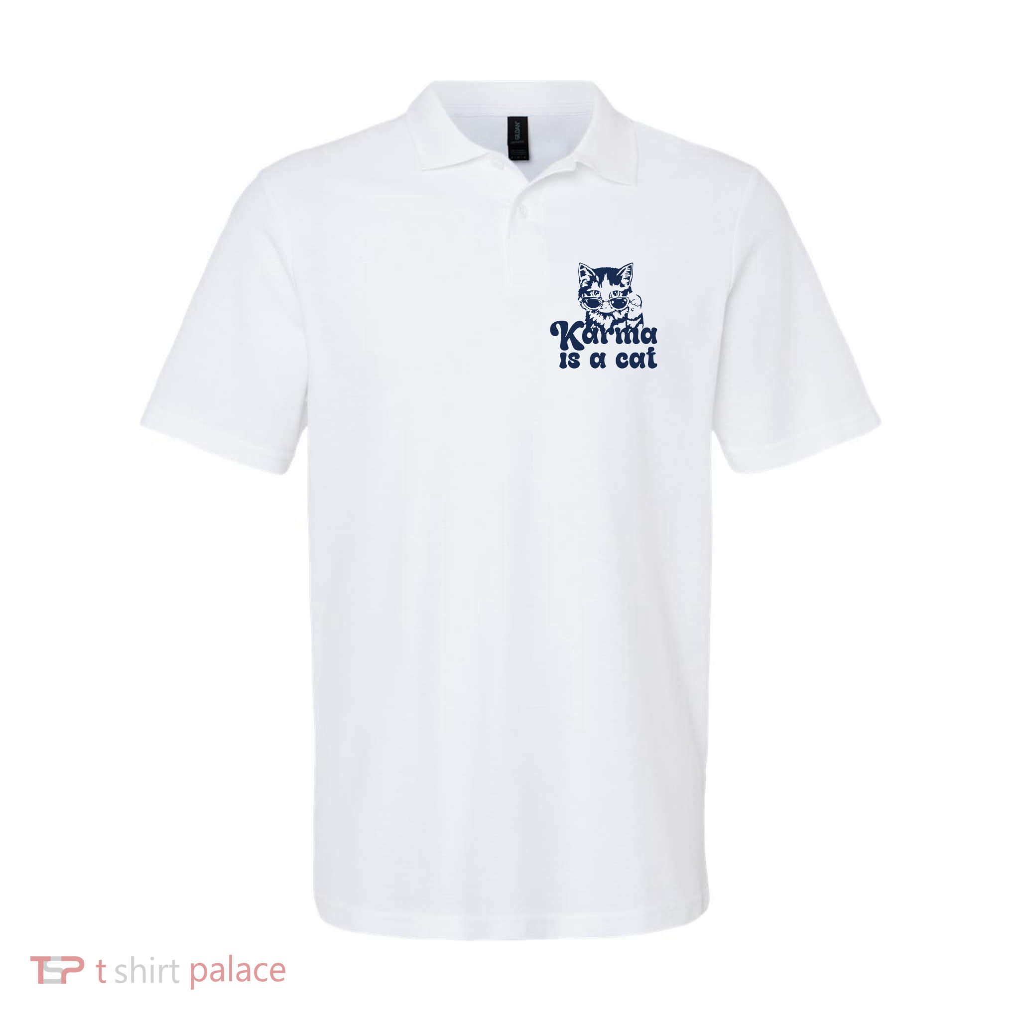 Karma Is A Cat Softstyle Adult Sport Polo