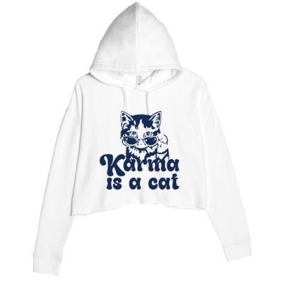 Karma Is A Cat Crop Fleece Hoodie