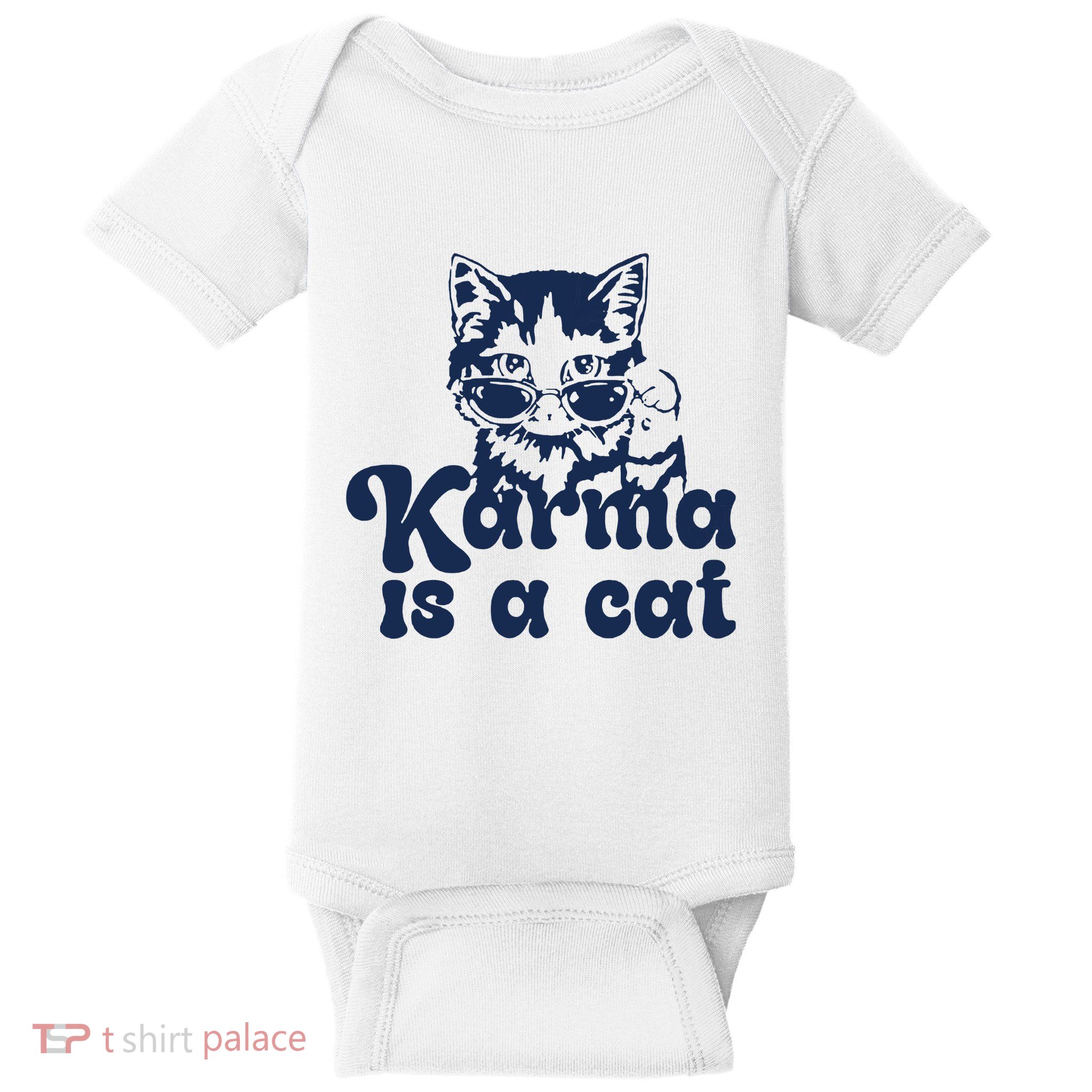 Karma Is A Cat Baby Bodysuit