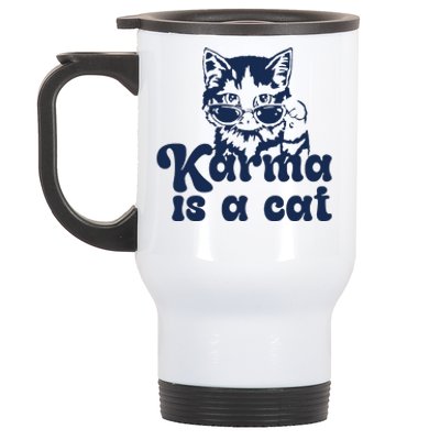 Karma Is A Cat Stainless Steel Travel Mug