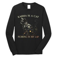 karma is a cat purring in my lap karma Long Sleeve Shirt