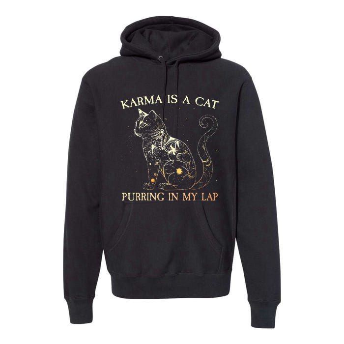 karma is a cat purring in my lap karma Premium Hoodie