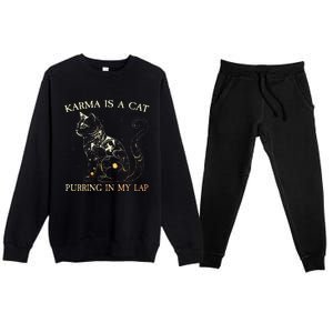 karma is a cat purring in my lap karma Premium Crewneck Sweatsuit Set