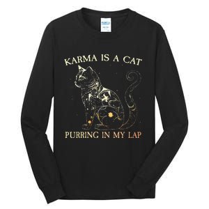 karma is a cat purring in my lap karma Tall Long Sleeve T-Shirt