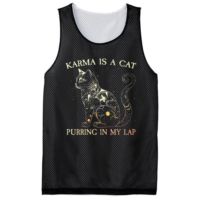 karma is a cat purring in my lap karma Mesh Reversible Basketball Jersey Tank