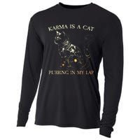 karma is a cat purring in my lap karma Cooling Performance Long Sleeve Crew