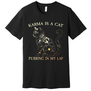 karma is a cat purring in my lap karma Premium T-Shirt