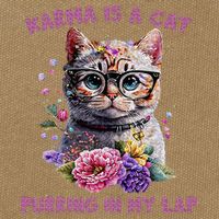 Karma Is A Cat Purring In My Lap Cotton Canvas Backpack