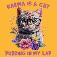 Karma Is A Cat Purring In My Lap Pom Pom 12in Knit Beanie