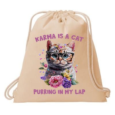 Karma Is A Cat Purring In My Lap Drawstring Bag