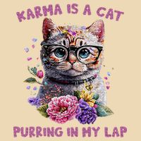 Karma Is A Cat Purring In My Lap Drawstring Bag