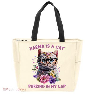 Karma Is A Cat Purring In My Lap Zip Tote Bag