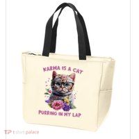 Karma Is A Cat Purring In My Lap Zip Tote Bag
