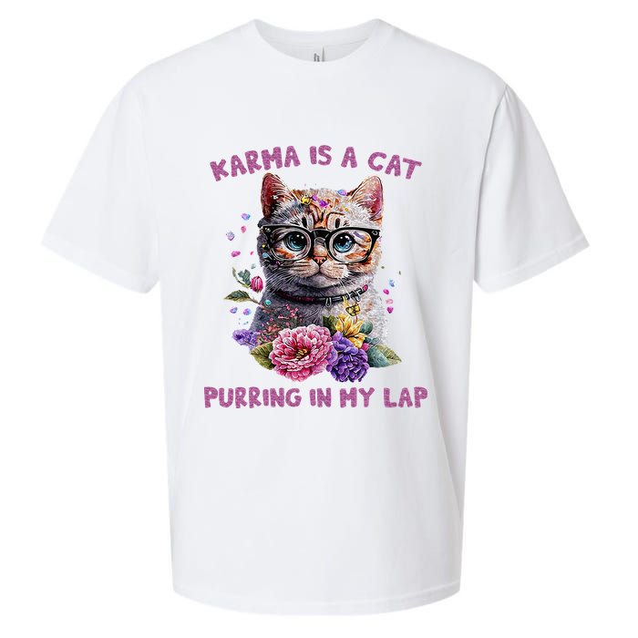 Karma Is A Cat Purring In My Lap Sueded Cloud Jersey T-Shirt