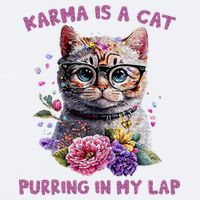Karma Is A Cat Purring In My Lap Sueded Cloud Jersey T-Shirt
