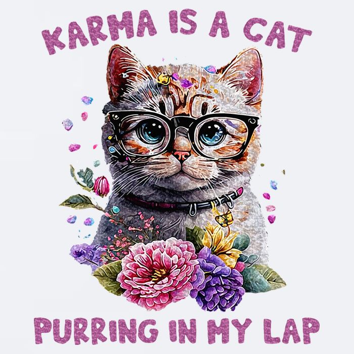 Karma Is A Cat Purring In My Lap Sueded Cloud Jersey T-Shirt
