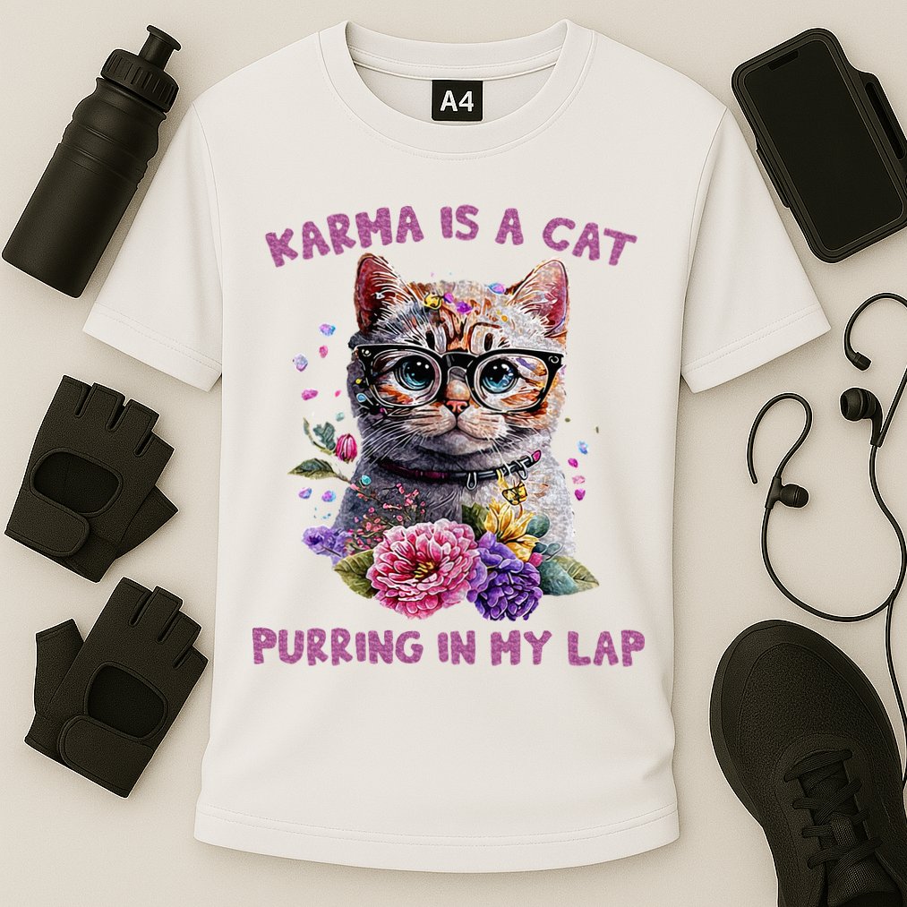 Karma Is A Cat Purring In My Lap Performance Shirt