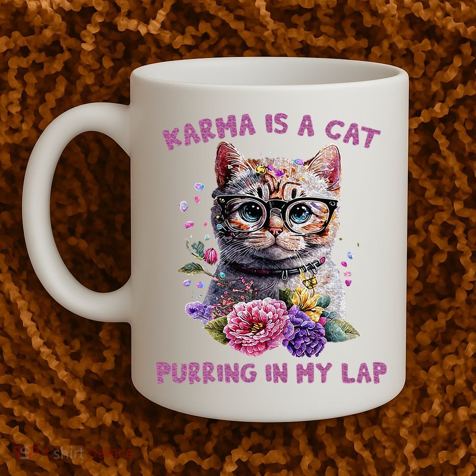 Karma Is A Cat Purring In My Lap Mug