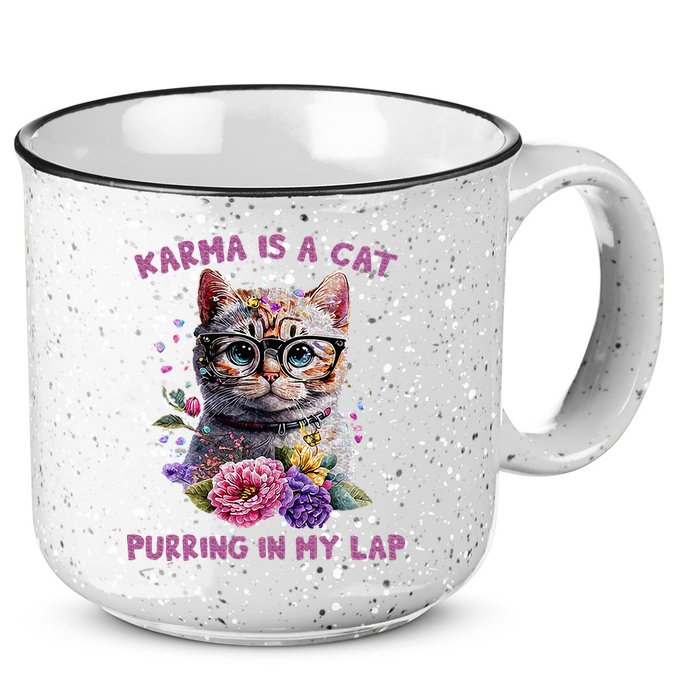 Karma Is A Cat Purring In My Lap 15oz Campfire Ceramic Mug