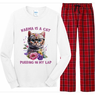 Karma Is A Cat Purring In My Lap Long Sleeve Pajama Set