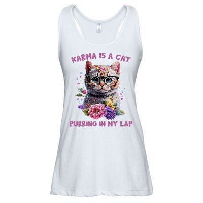 Karma Is A Cat Purring In My Lap Ladies Essential Flowy Tank