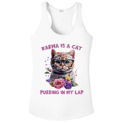 Karma Is A Cat Purring In My Lap Ladies PosiCharge Competitor Racerback Tank