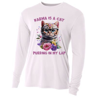 Karma Is A Cat Purring In My Lap Cooling Performance Long Sleeve Crew