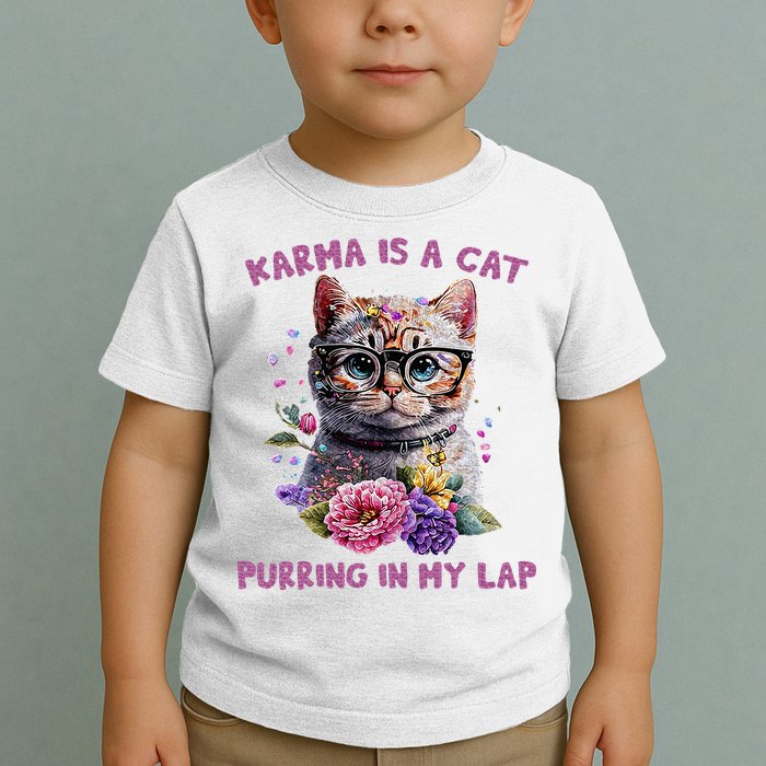Karma Is A Cat Purring In My Lap Toddler T-Shirt