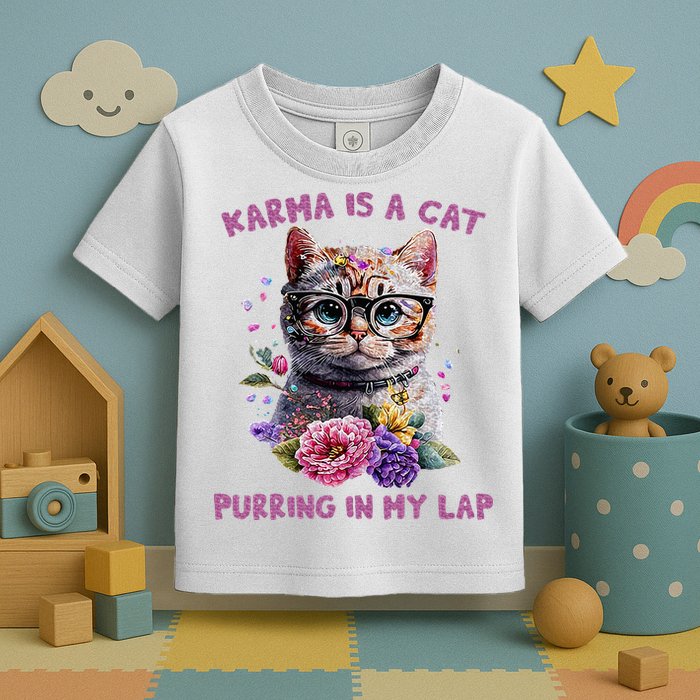 Karma Is A Cat Purring In My Lap Toddler T-Shirt